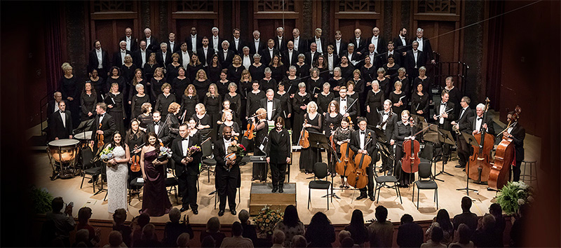 the choral society on stage